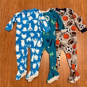 Carter’s Boys 18 month Footed Pajamas Lot